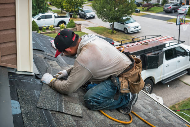 Professional Roofing technician working in Cornish, ME